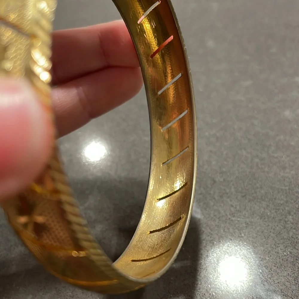 Gold Tone Bangle Bracelet - Picture 7 of 12